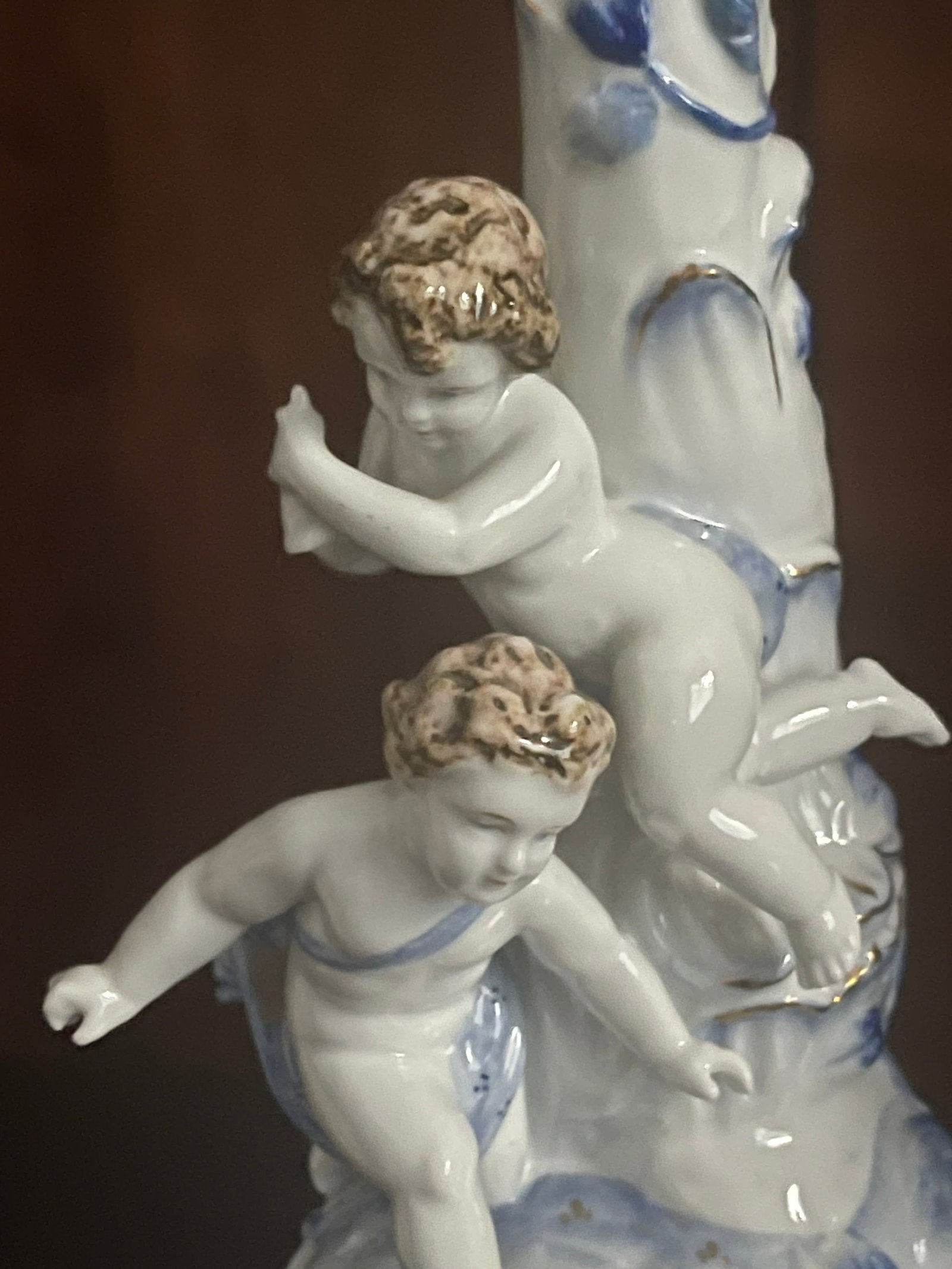 Vintage German Meisen Style Porcelain Figural 2 Parts Candleholders - 6