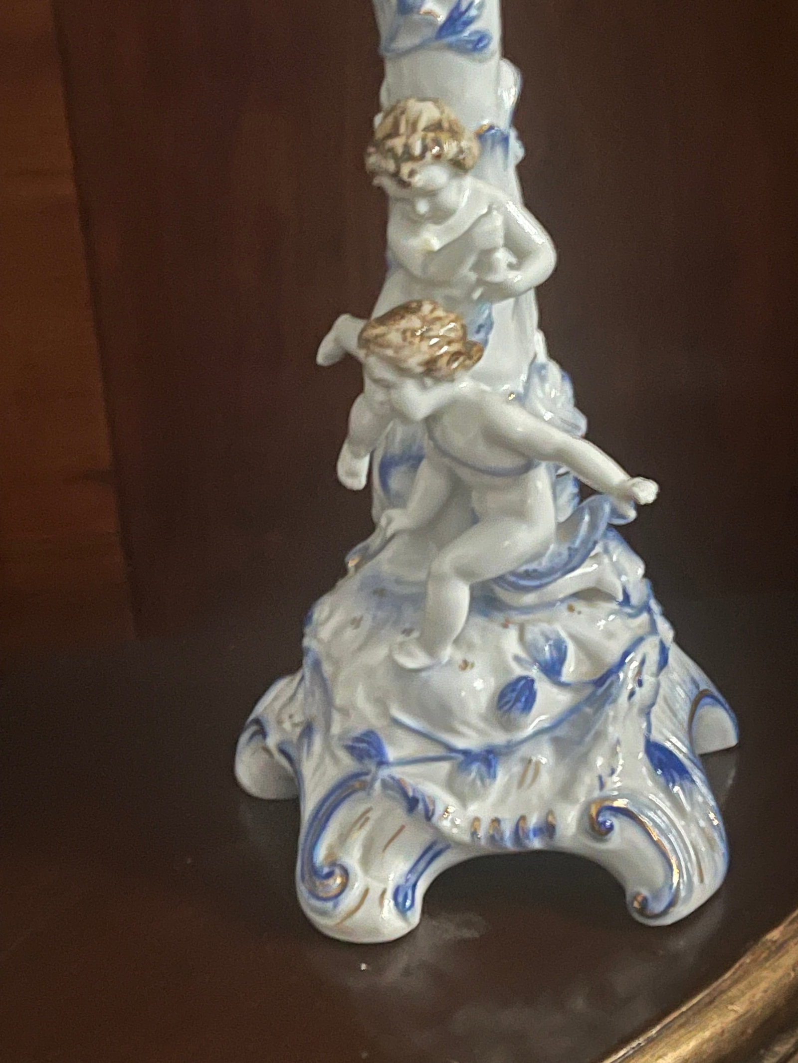 Vintage German Meisen Style Porcelain Figural 2 Parts Candleholders - 8