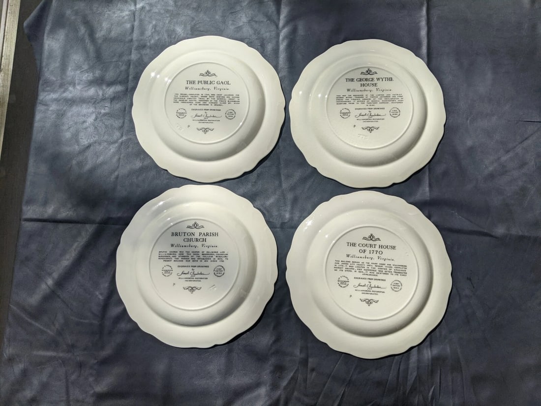 Mid 20th Century English Wedgwood Williamsburg Restoration Transferware Plates, Set of 12 - 13