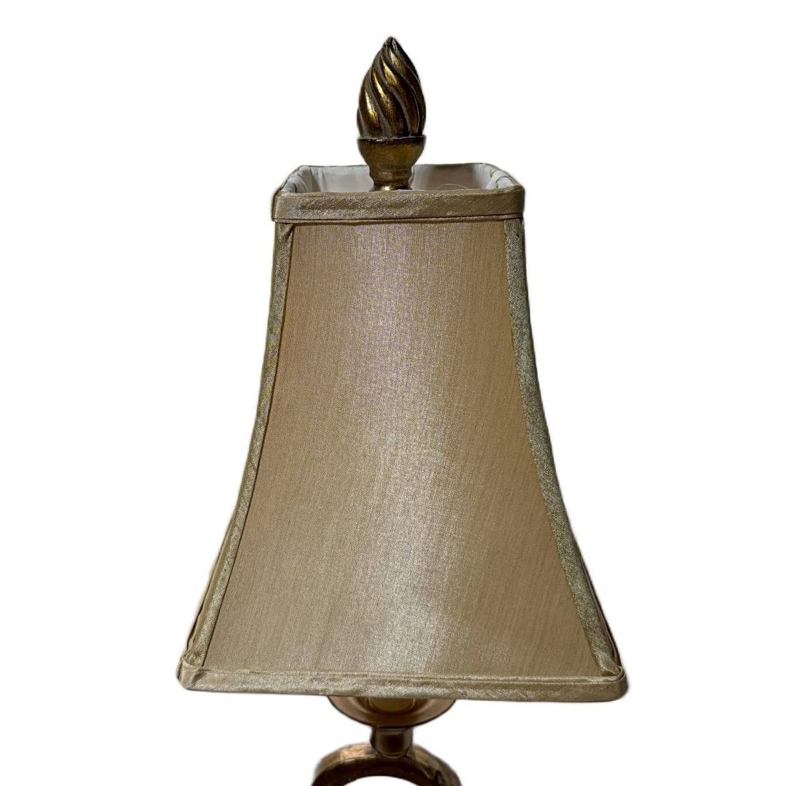 Vintage Art Deco Hollywood Regency Twin Toleware Table Lamp - 3