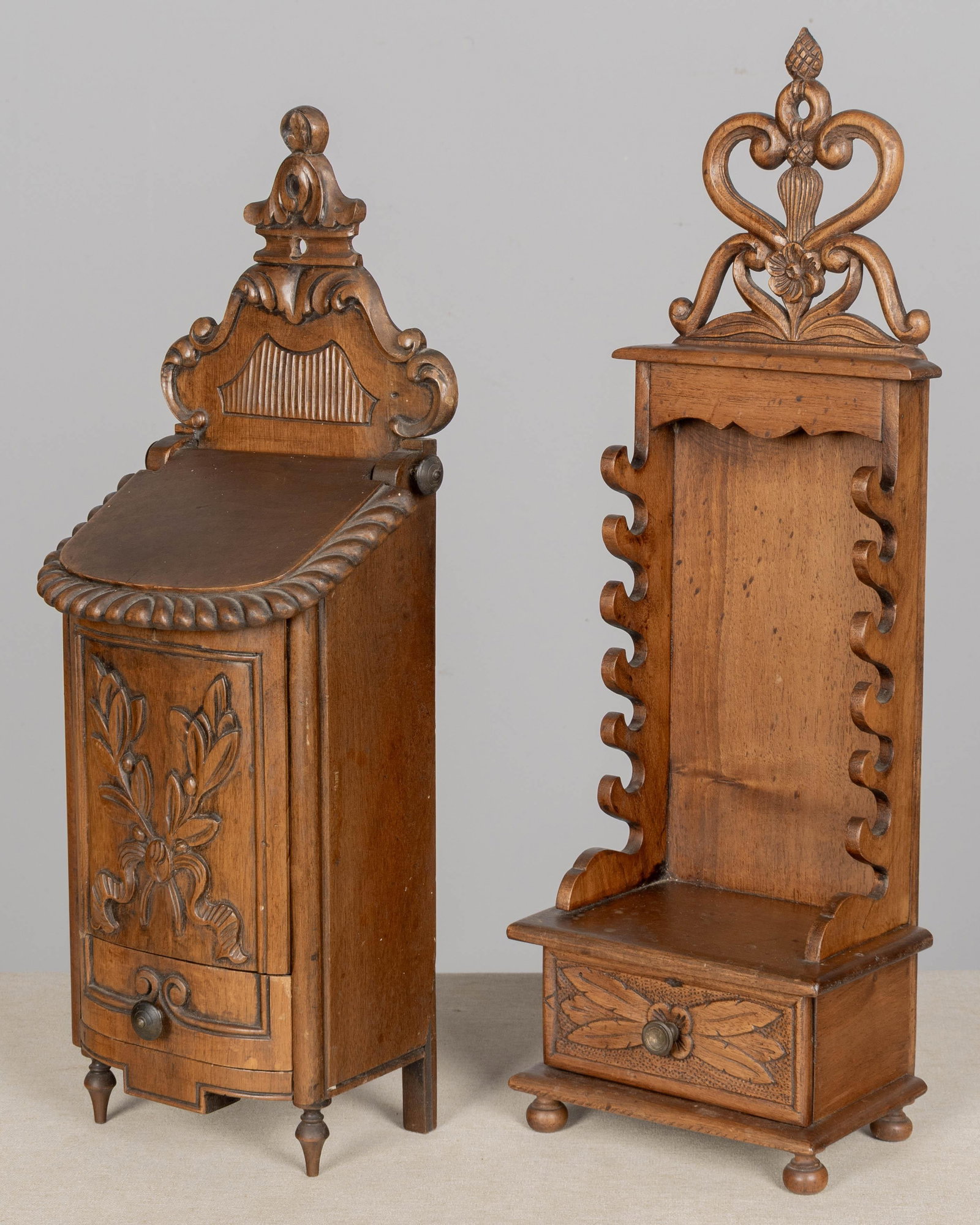French Provencal Walnut Boxes, Set of 2 - 2