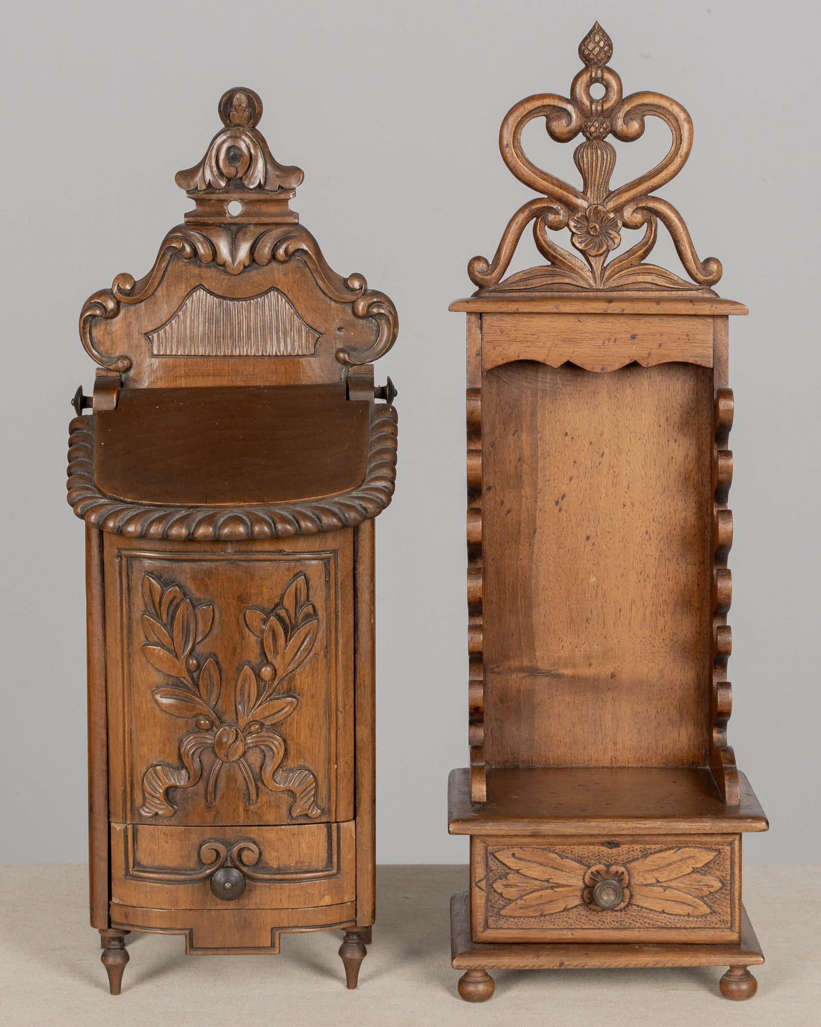 French Provencal Walnut Boxes, Set of 2 - 3