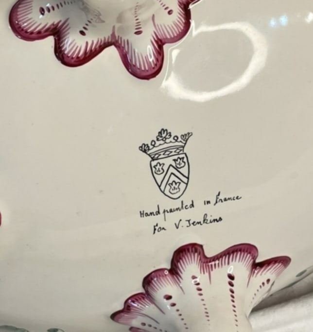 Vintage Handpainted French Old Strassbourg Style Faience Vegetable Tureen - 8