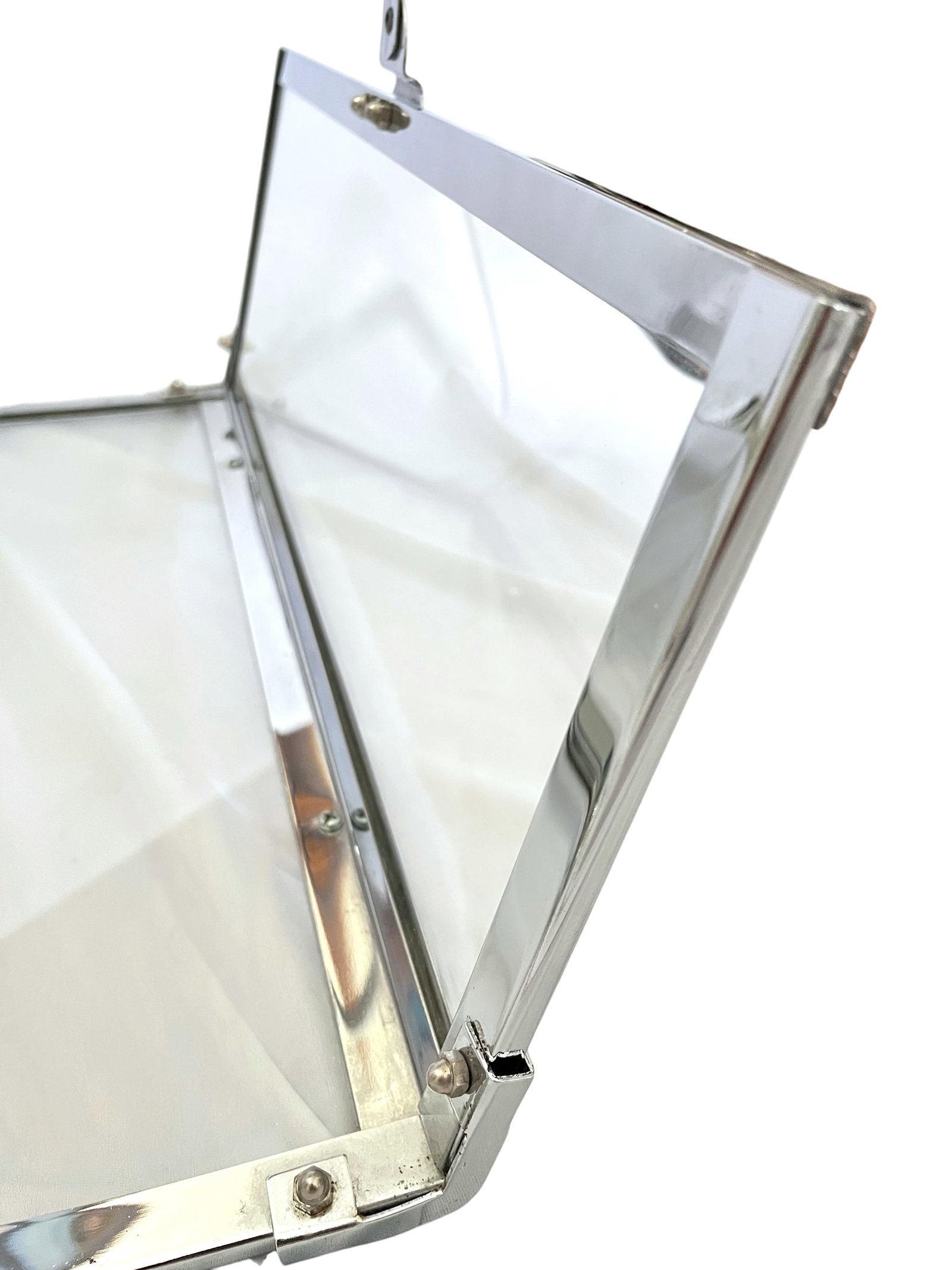 Danny Alessandro Chrome & Glass Fireplace Log Holder / Magazine Rack, Italy, 1970s - 9