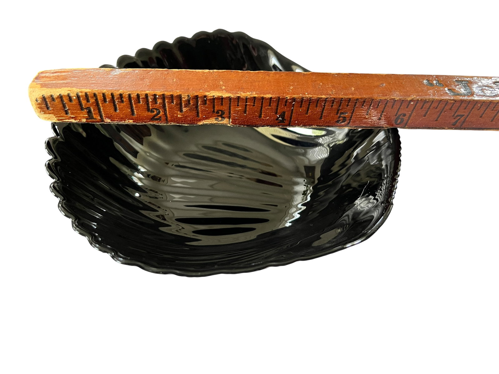 1960s Arcoroc France "Coquillage" Black Glass Shell Serving Set - 16 Pieces With Chip & Dip Platter - 13