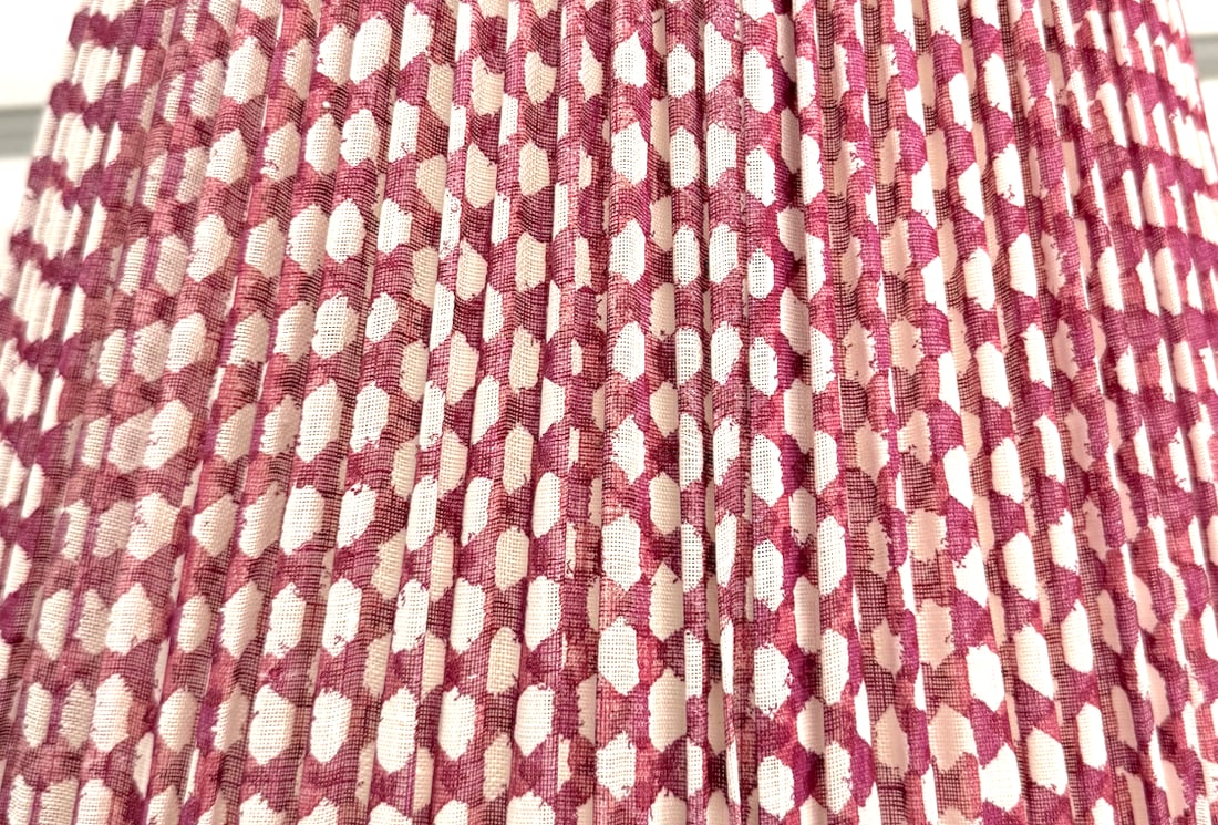 Fermoie 18" Inch Gathered Bedwyn Fuchsia Wicker Lampshade - 4