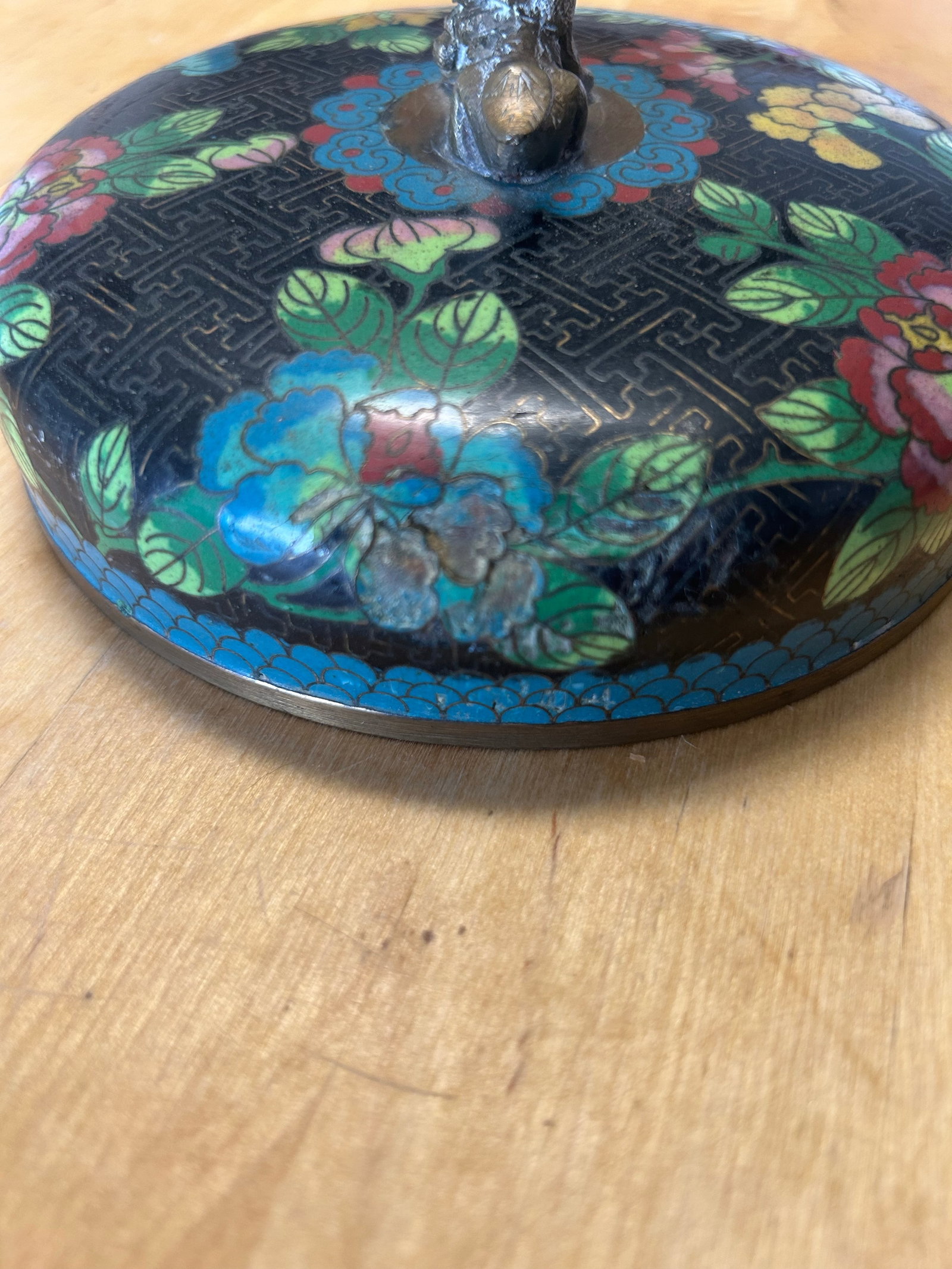 Antique Cloisonne Tea Caddy - 10
