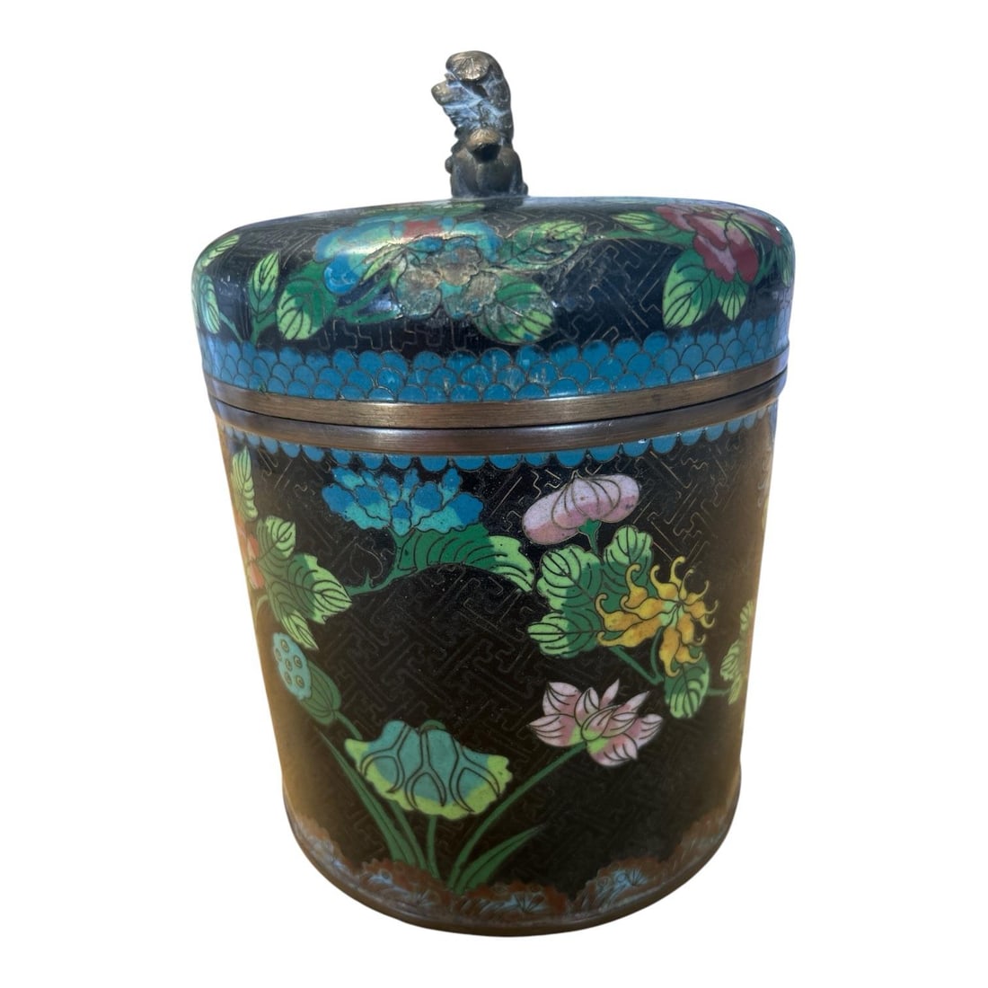 Antique Cloisonne Tea Caddy - 2