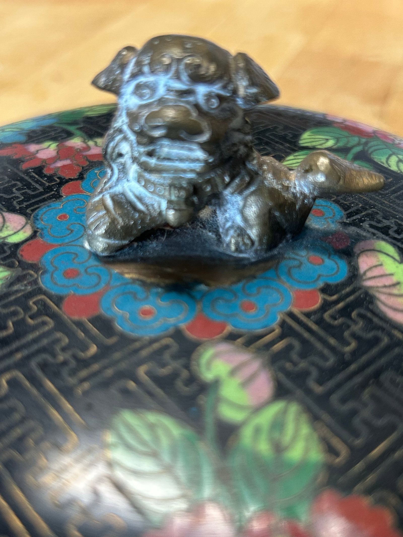Antique Cloisonne Tea Caddy - 3