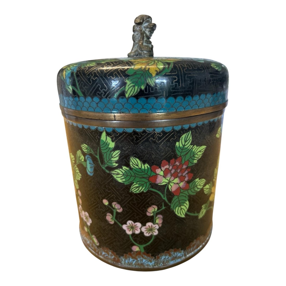 Antique Cloisonne Tea Caddy - 8