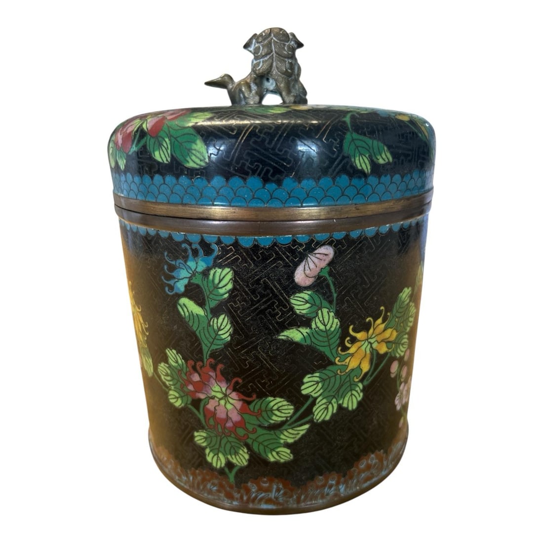 Antique Cloisonne Tea Caddy - 9