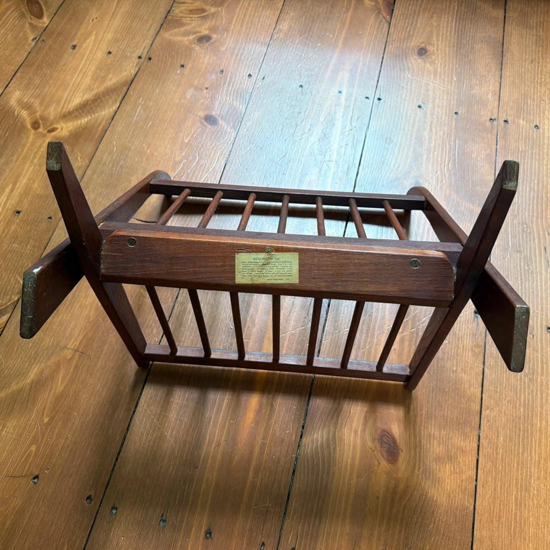 Vtg Danish Modern Mid Century Teak Magazine Rack Record Holder - 4