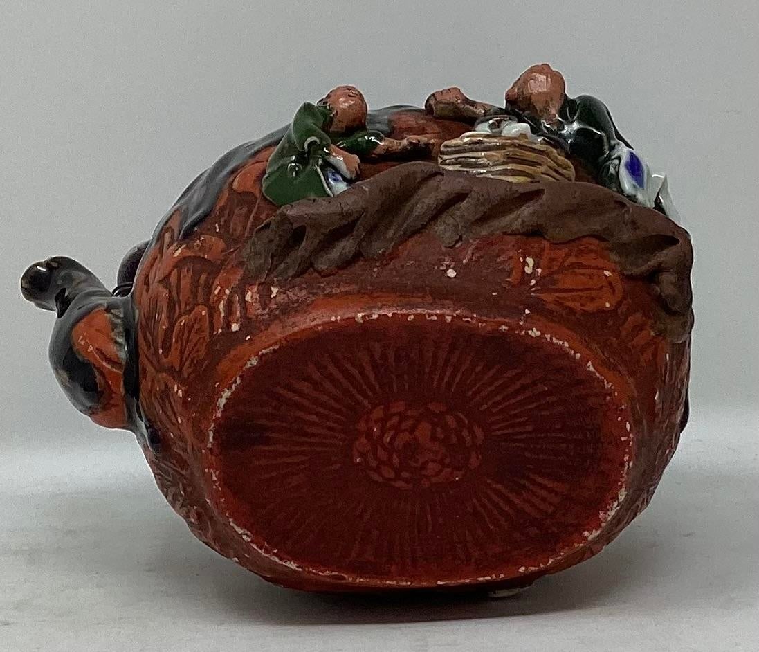 Antique Sumida Gawa Art Pottery Teapot - 3