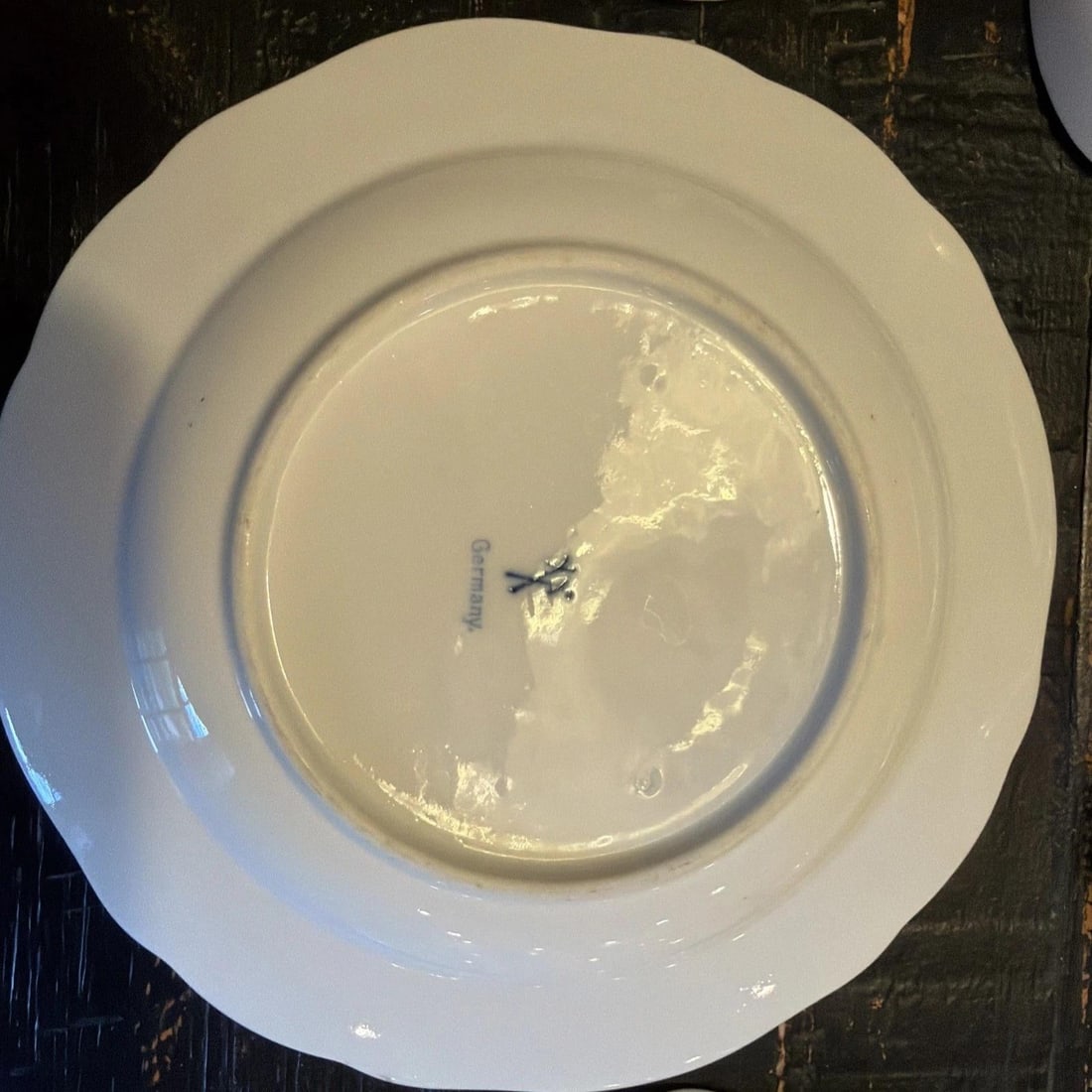 Late 19th Century Meissen MS220 7inch Plates (7) Plus Matching Gravy Boat - 17