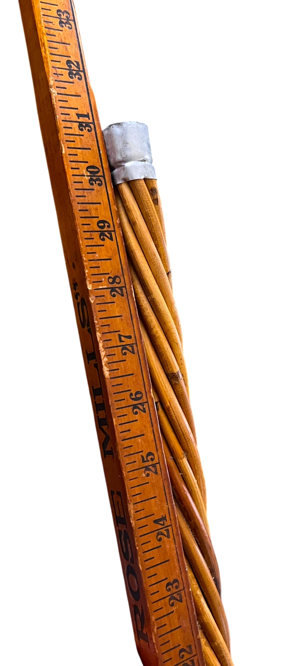Vintage Handwoven Rattan Rug Beater With Twisted Handle - English Country Cottage Decor - 7