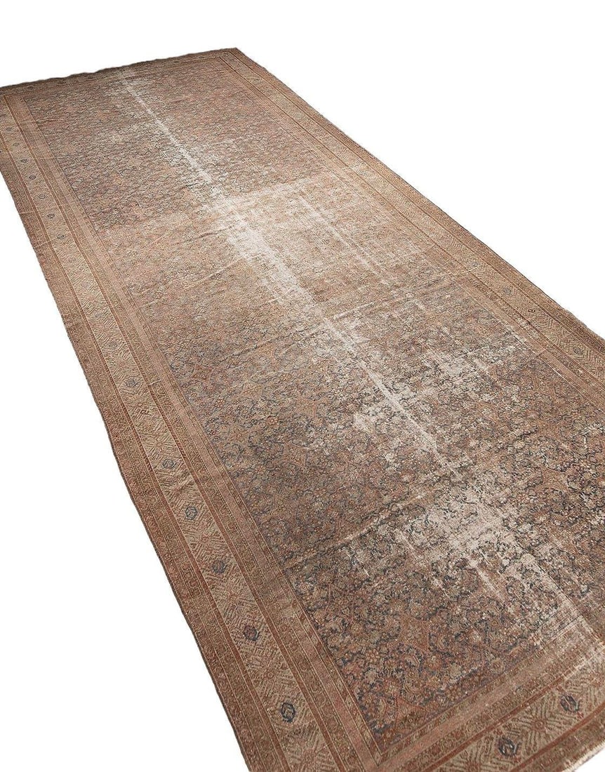 Vintage Distressed Malayer Rug - Gallery Size 7 X 17 - 2