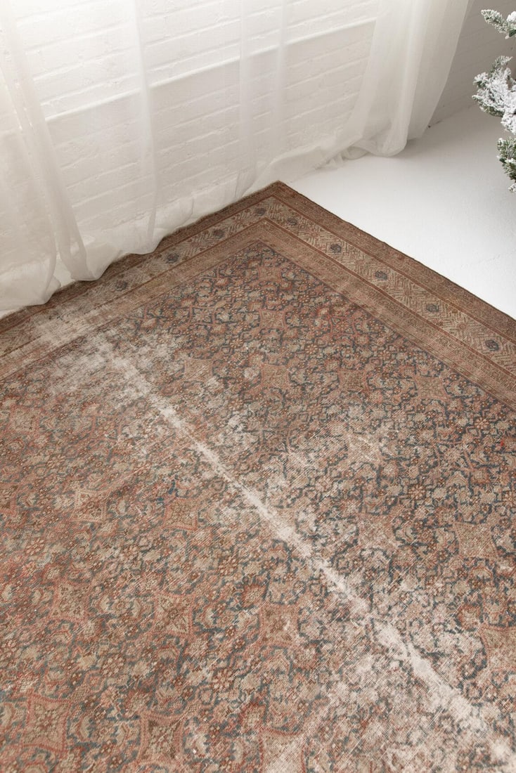 Vintage Distressed Malayer Rug - Gallery Size 7 X 17 - 3