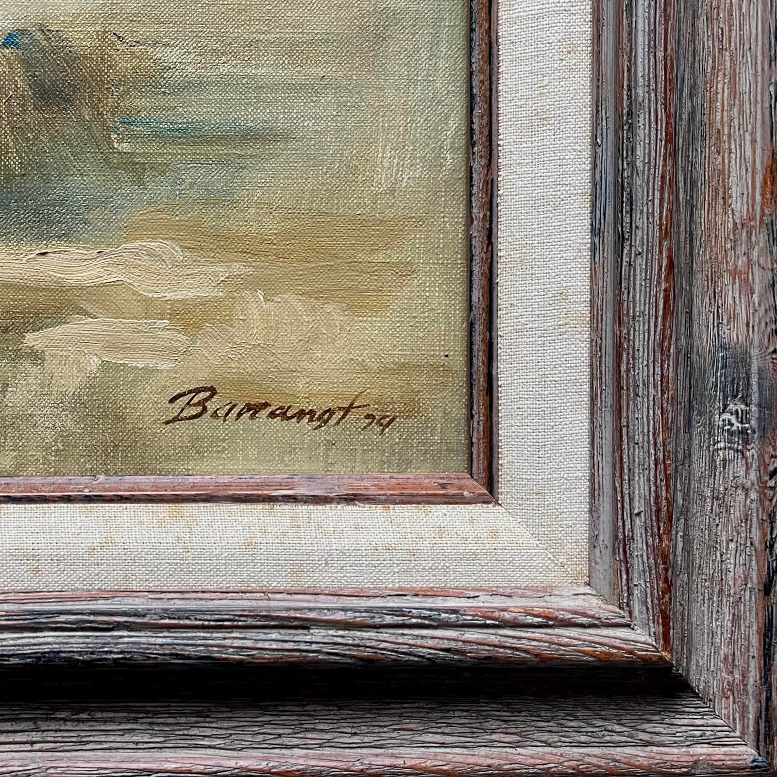 Abstract Impressionistic Seascape "Shoreline Scene" by Robert Baranet = Oil on Canvas - Framed - 3
