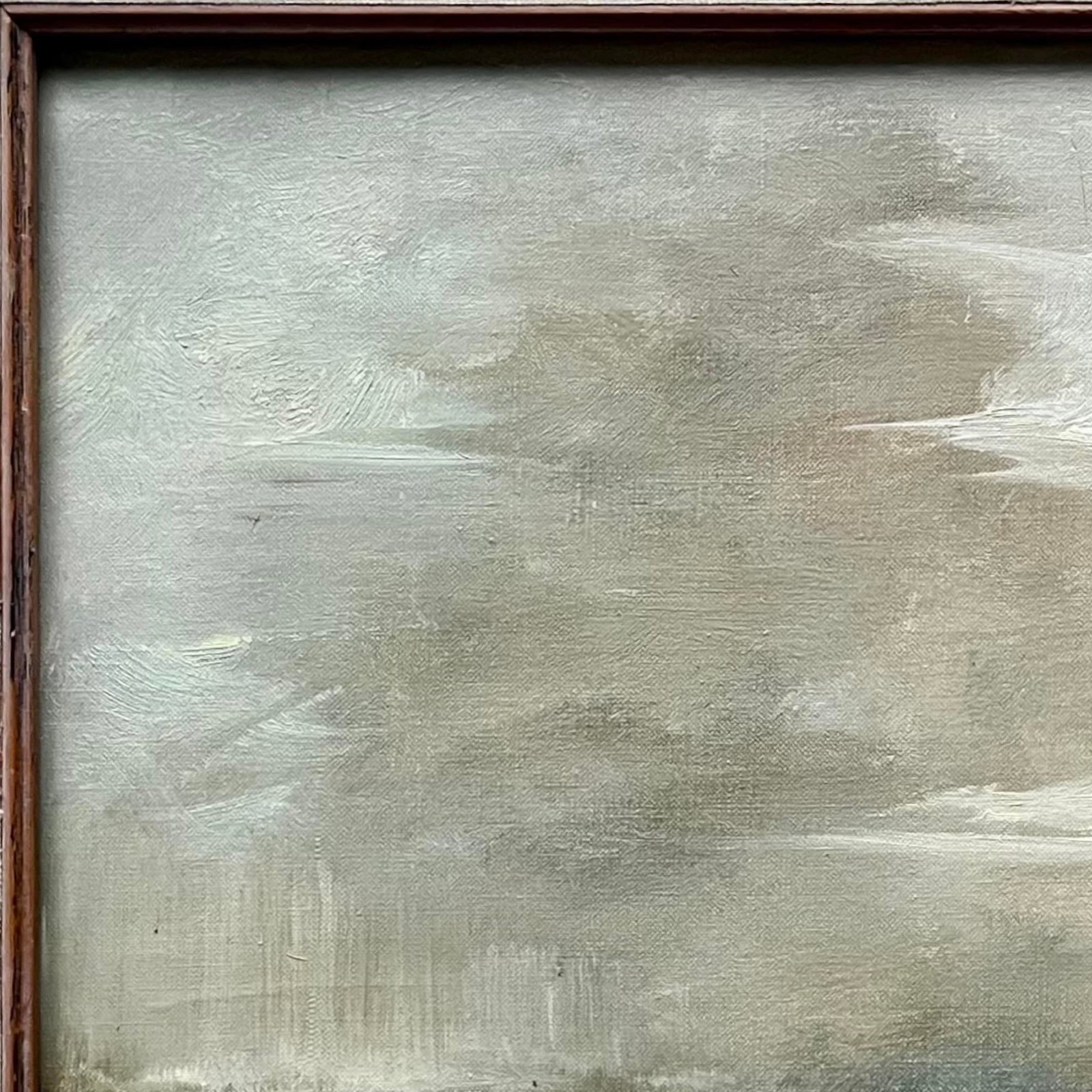 Abstract Impressionistic Seascape "Shoreline Scene" by Robert Baranet = Oil on Canvas - Framed - 4