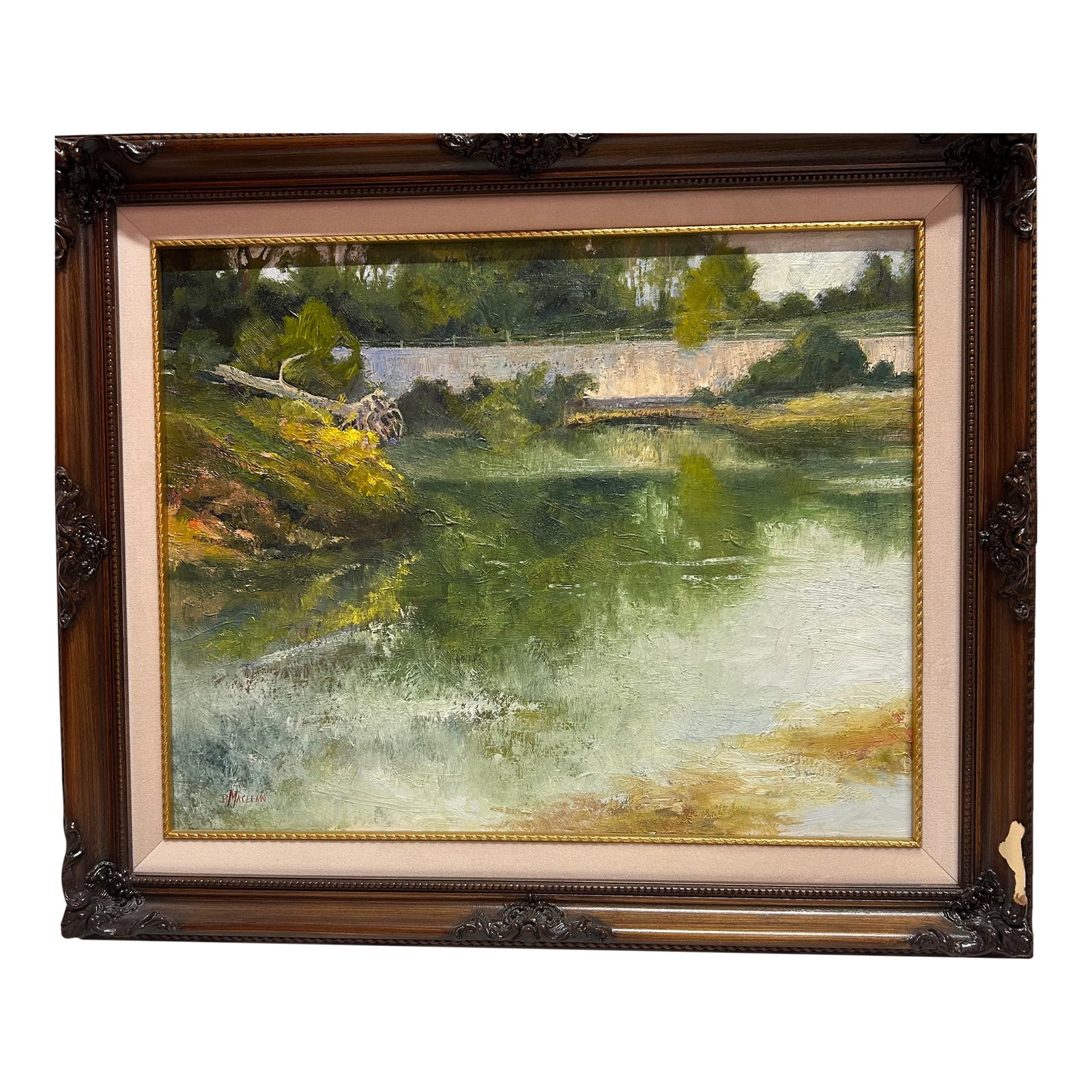 Barbara McLean "Truckee River": Barbara McLean is an impressionistic landscape painter from Nevada. She graduated from the University of Nevada Reno in 1955 and has been painting locally since. Art organizations include the Oklahoma