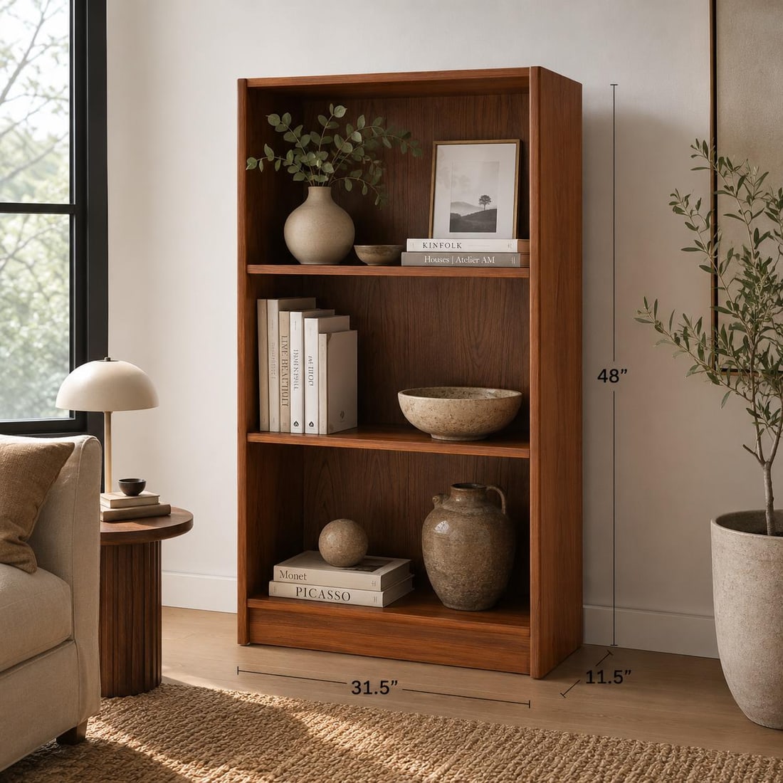 Petite Vintage Teak Bookcase, Danish Modern, 1970s - 3