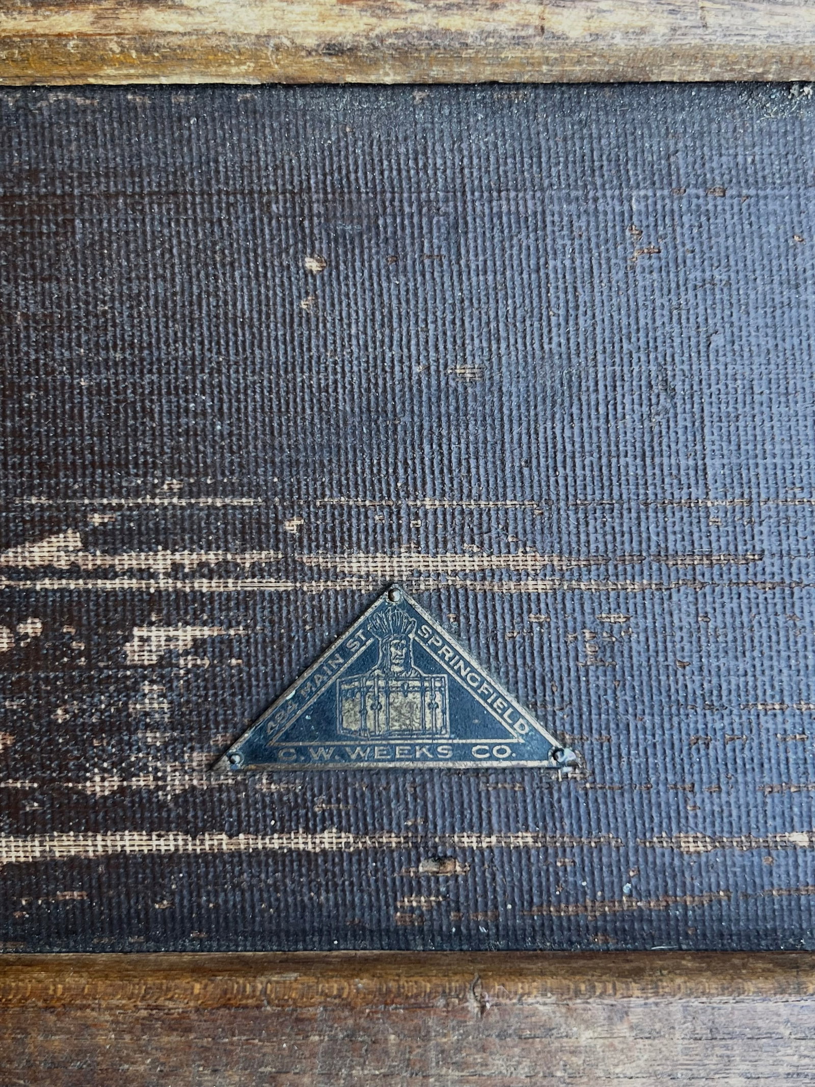 Antique C. W. Weeks Steamer Trunk With Original Key, Circa 1910 - 9