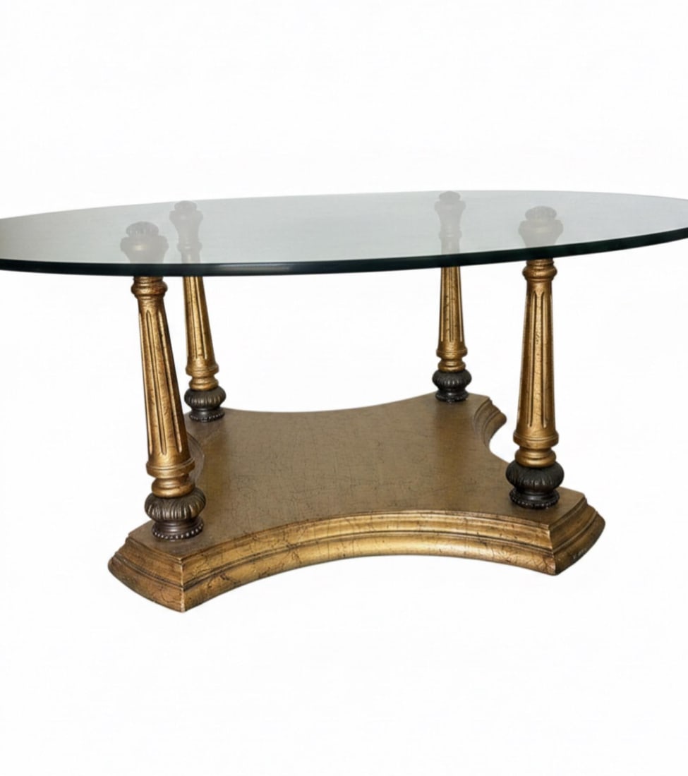 Vintage Italian-Style Gilded Neoclassical Coffee Table - 3