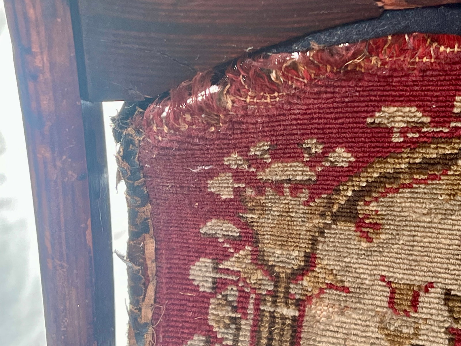 Antique 1860s Civil War Officer's Folding Camp Carpet Chair - 11