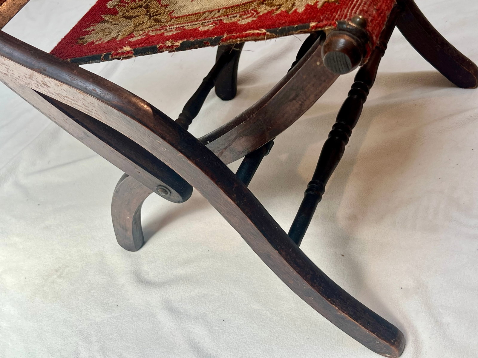 Antique 1860s Civil War Officer's Folding Camp Carpet Chair - 5