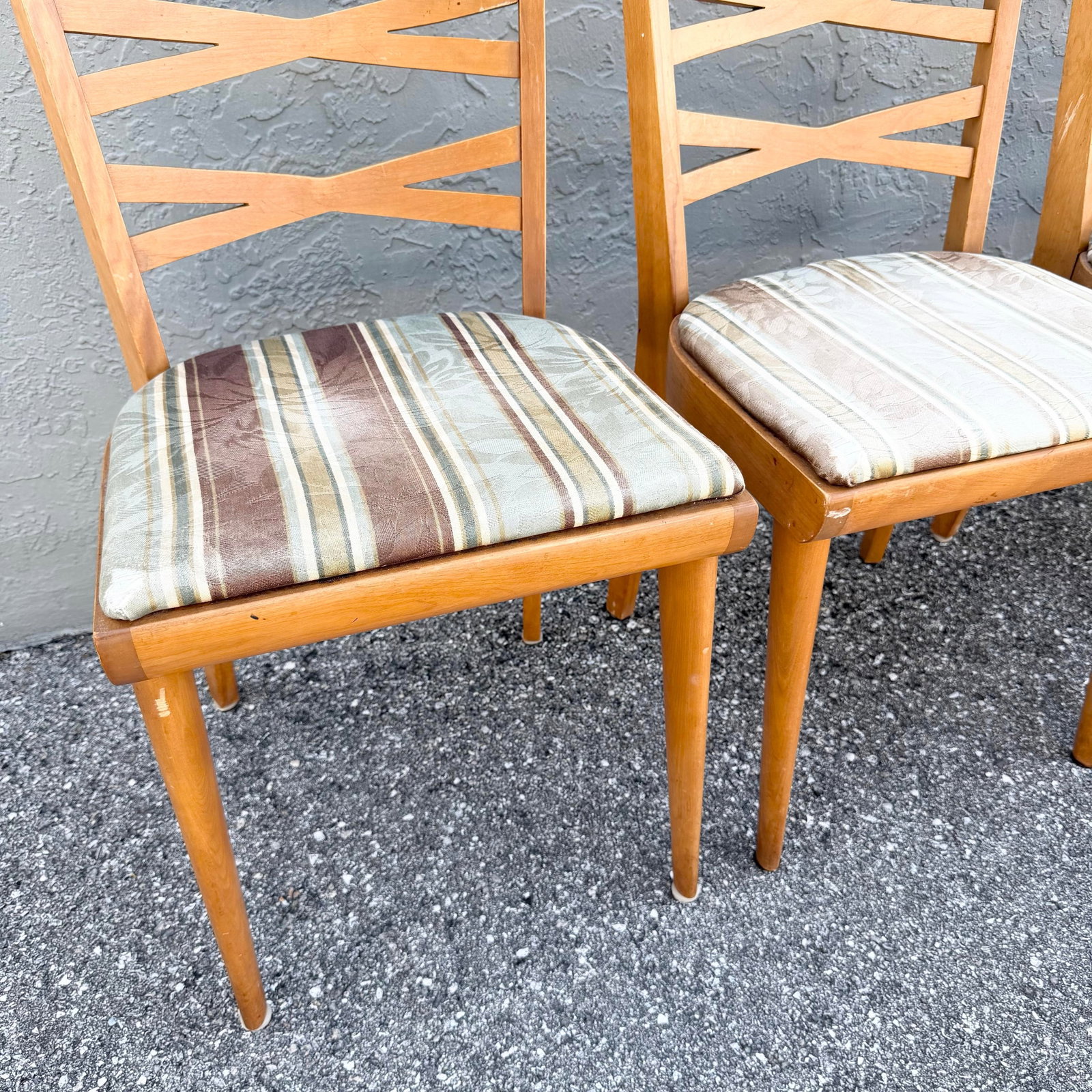 Mid Century Modern Double Cross Back Dining Chairs by Heywood Wakefield - Set of 4 - 3