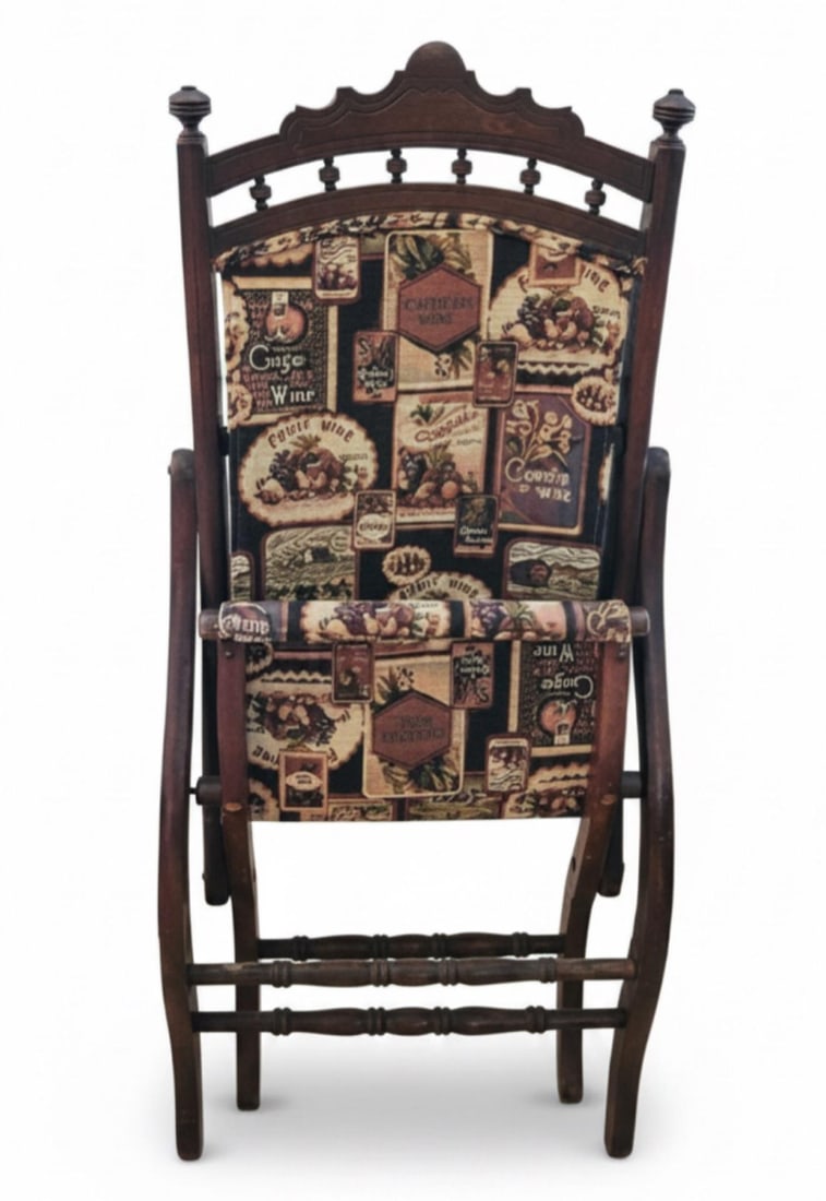 Late 19th Century Victorian Eastlake Carved Wood Folding Parlor Chair - 2