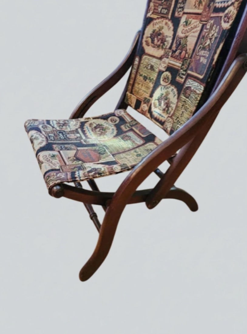 Late 19th Century Victorian Eastlake Carved Wood Folding Parlor Chair - 4