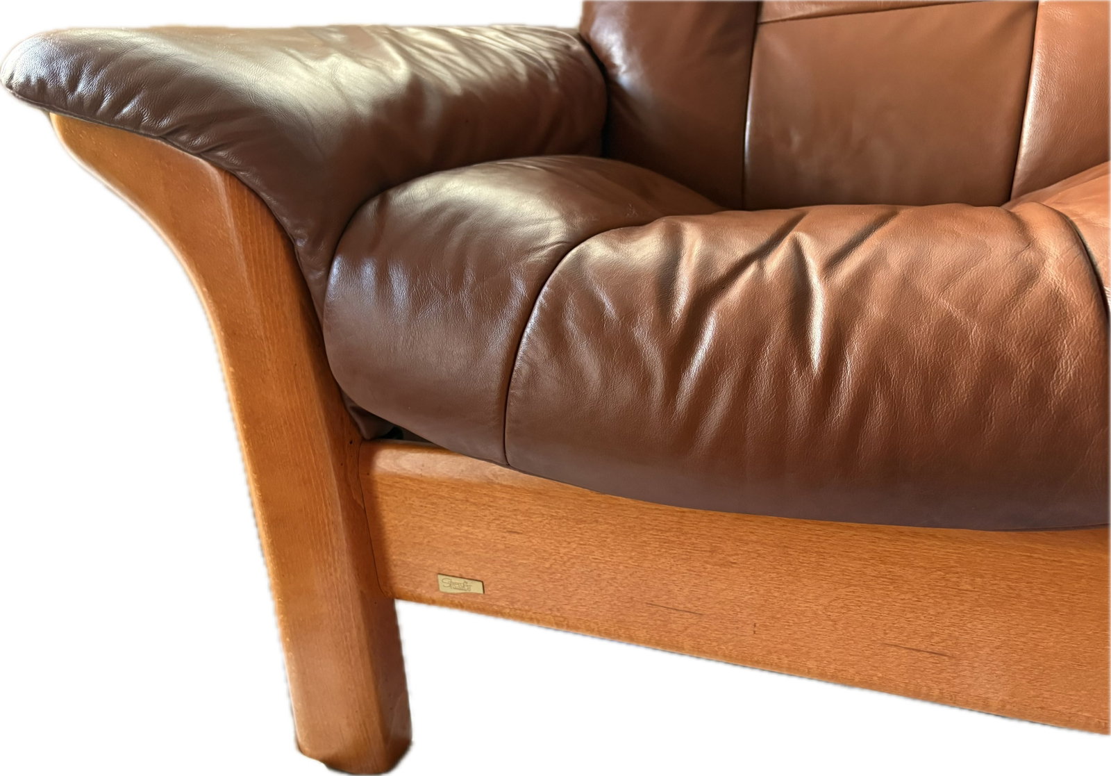 Vintage Ekhornes Leather Stressless Reclining Loveseat - 10