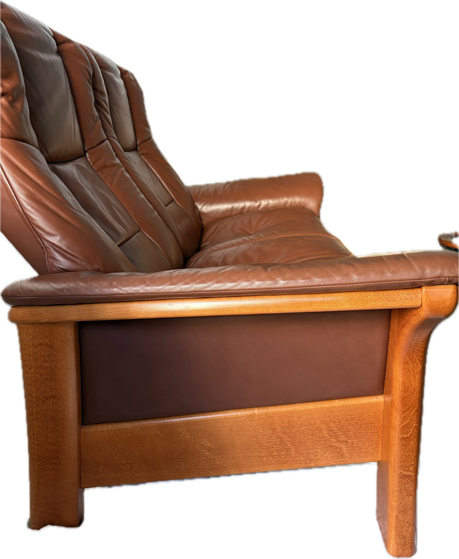 Vintage Ekhornes Leather Stressless Reclining Loveseat - 11