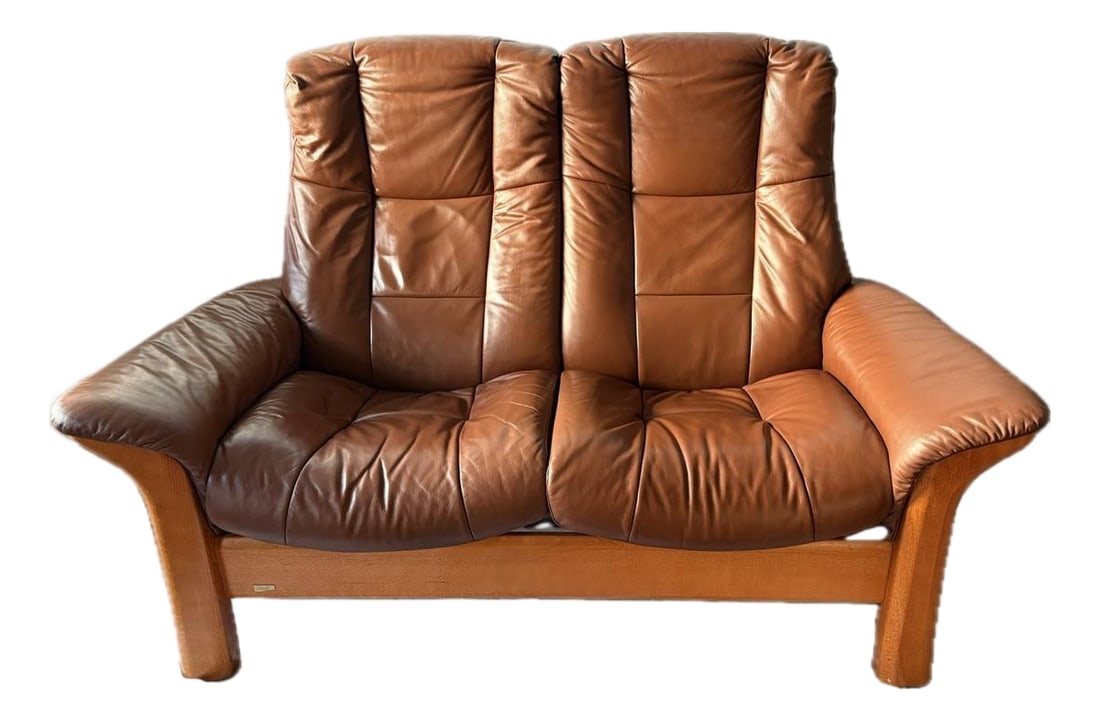 Vintage Ekhornes Leather Stressless Reclining Loveseat (1 of 15)