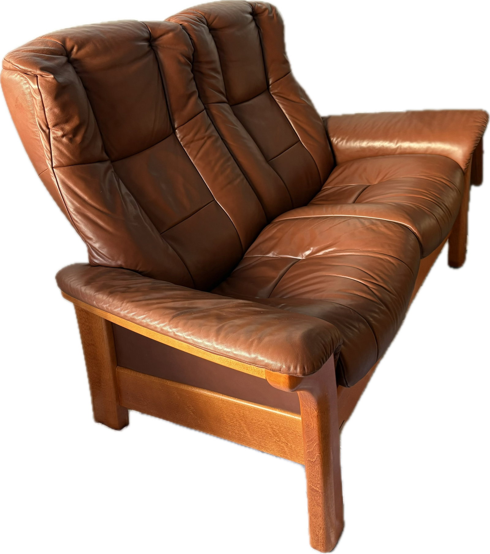 Vintage Ekhornes Leather Stressless Reclining Loveseat - 2