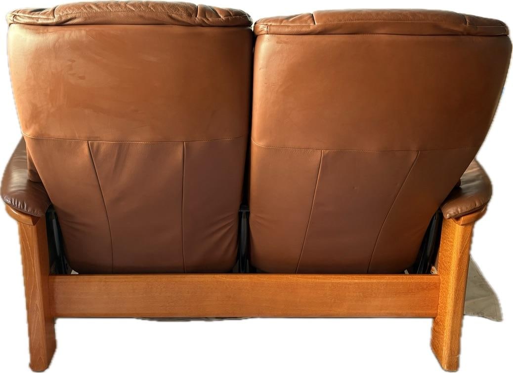 Vintage Ekhornes Leather Stressless Reclining Loveseat - 5