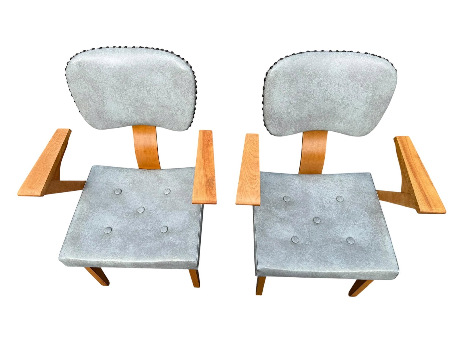 Pair of Mid-Century Modern Armchairs by Custom & Modern Upholstering Co., Gardner Ma, C. 1950 - 6