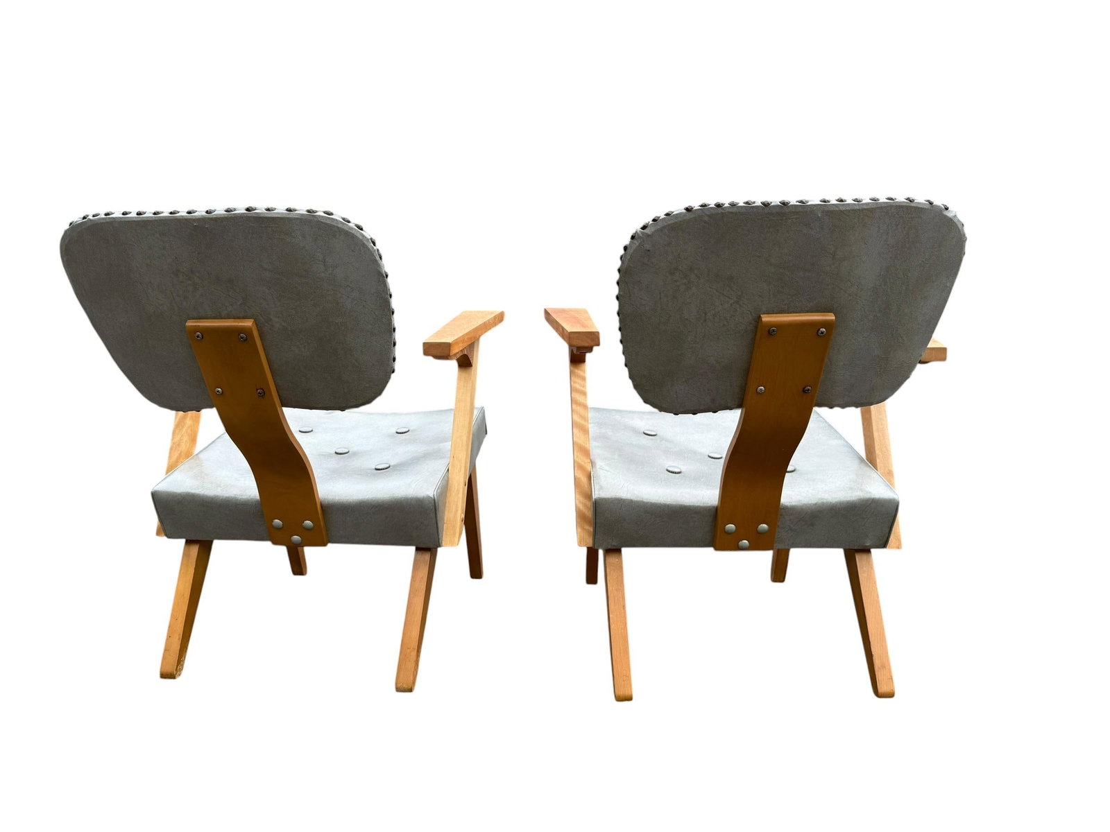 Pair of Mid-Century Modern Armchairs by Custom & Modern Upholstering Co., Gardner Ma, C. 1950 - 7