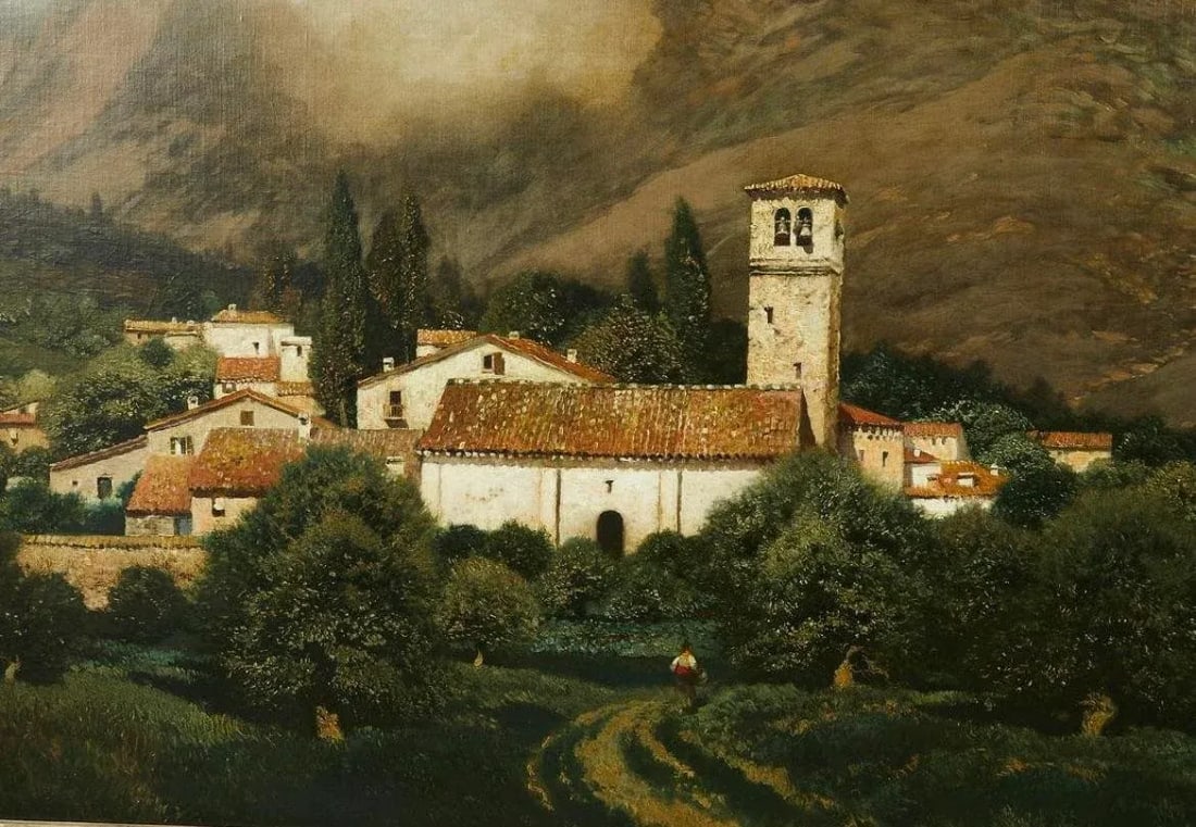 Late 19th Century Italian Mountain Landscape Oil Painting by Henry Pember Smith, Framed - 2