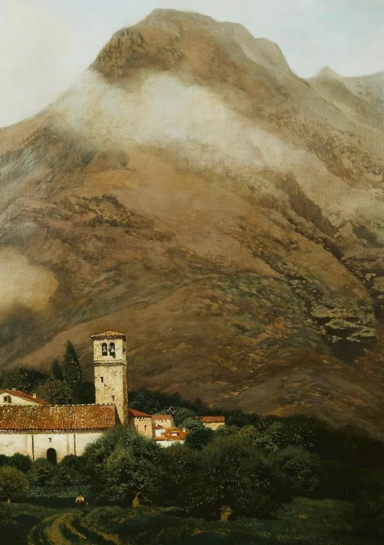 Late 19th Century Italian Mountain Landscape Oil Painting by Henry Pember Smith, Framed - 3