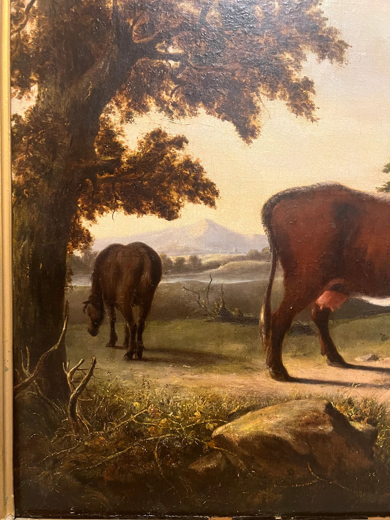 Large Scale 19th Century English School Bucolic Landscape Oil Painting - 3