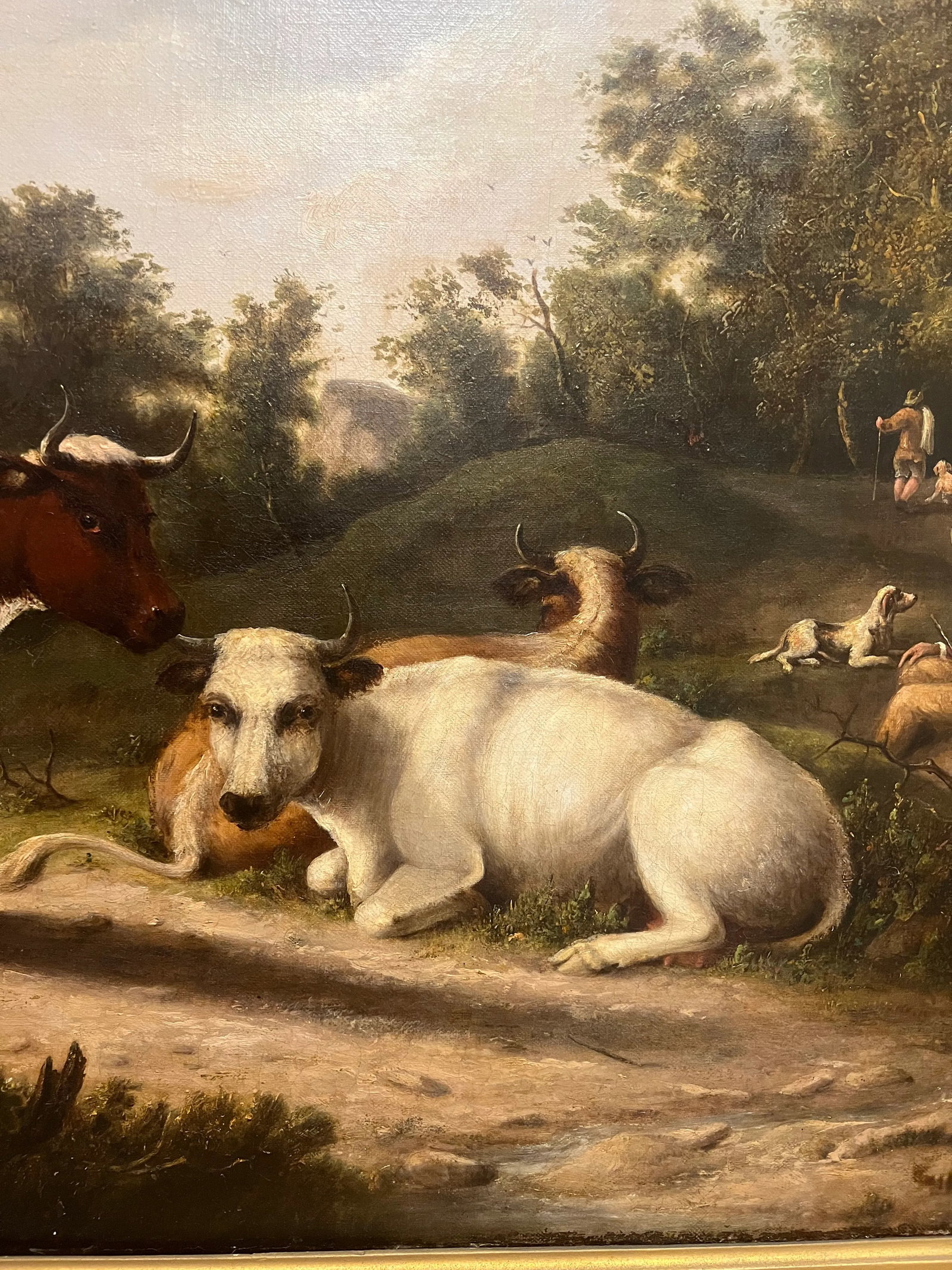 Large Scale 19th Century English School Bucolic Landscape Oil Painting - 6