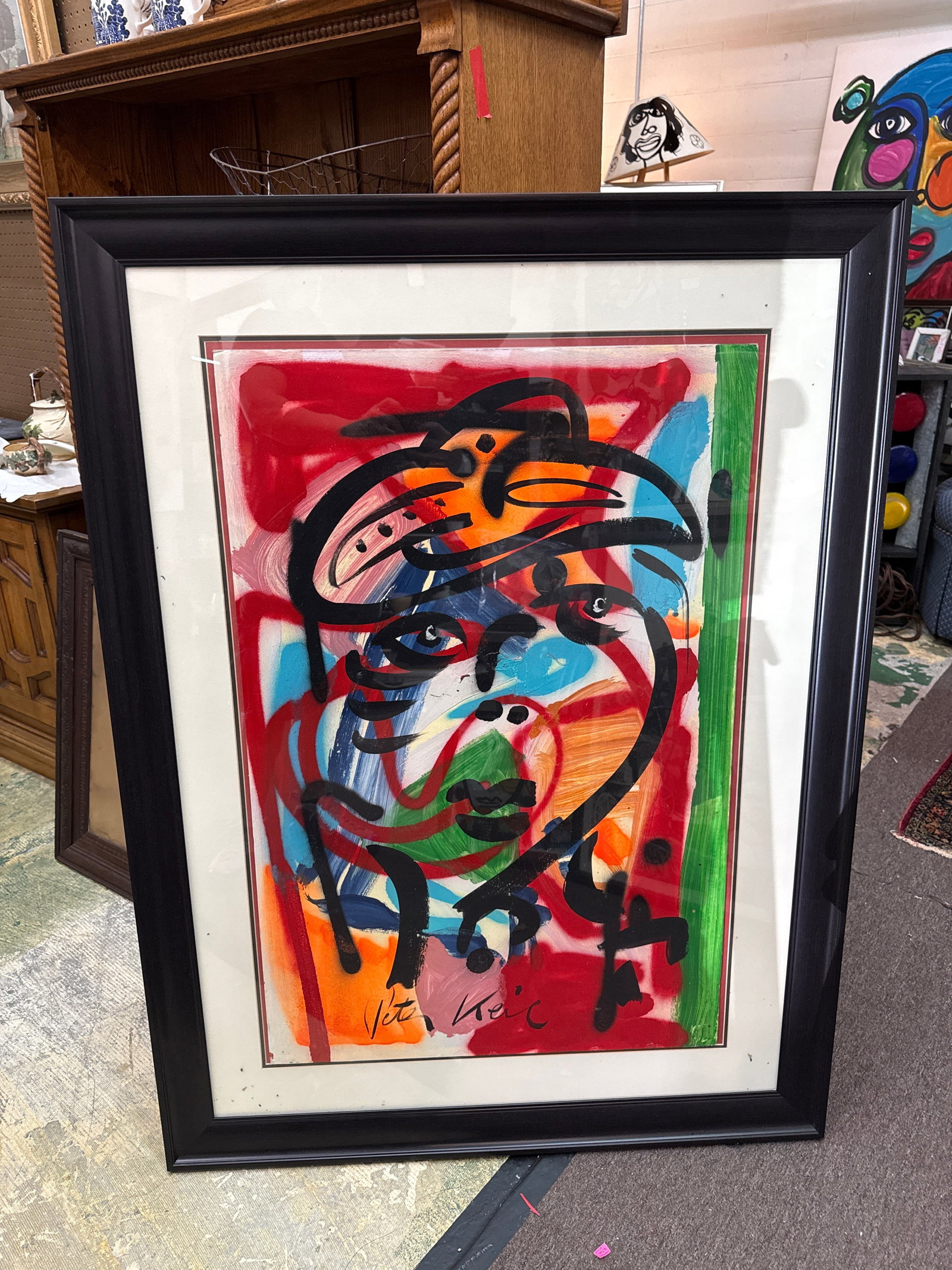 1970s Peter Keil Abstract Graffiti Large Portrait Painting - 2