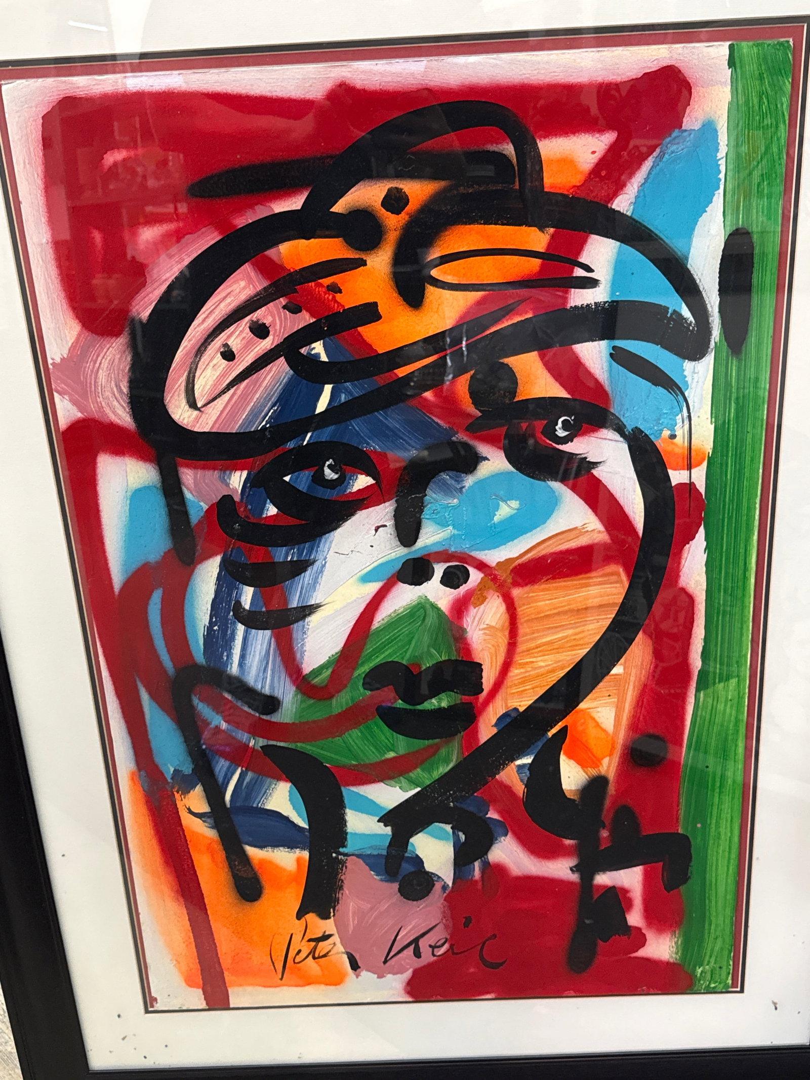 1970s Peter Keil Abstract Graffiti Large Portrait Painting - 3