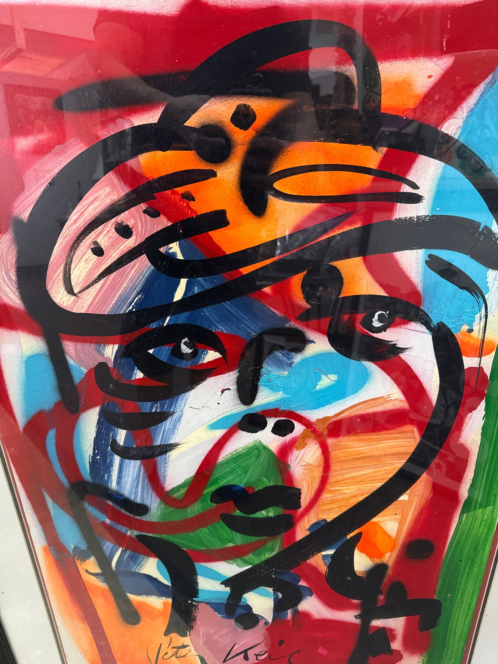 1970s Peter Keil Abstract Graffiti Large Portrait Painting - 4
