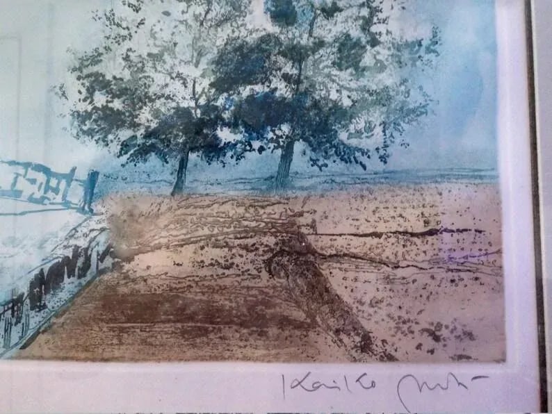 "A Small Bridge" 1969 Kaiko Moti Aquatint Artist's Proof - 5