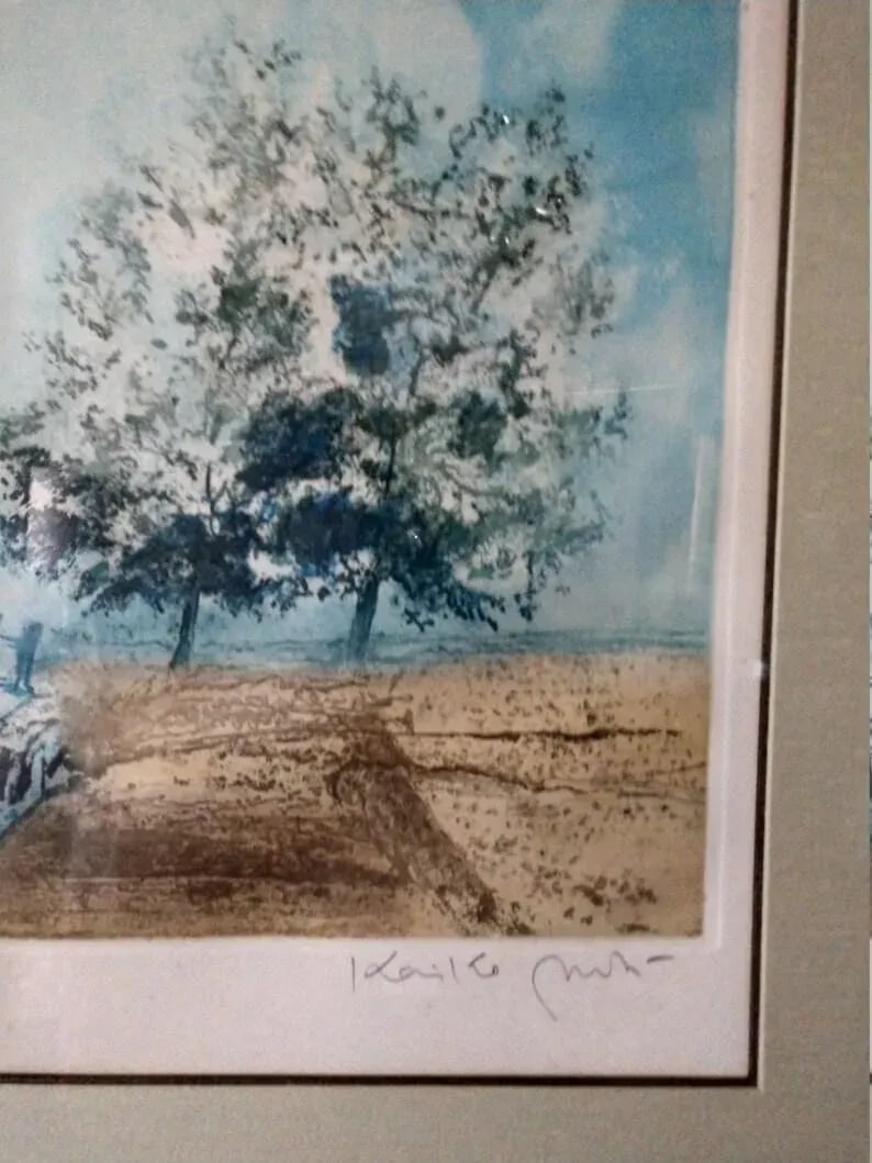 "A Small Bridge" 1969 Kaiko Moti Aquatint Artist's Proof - 6