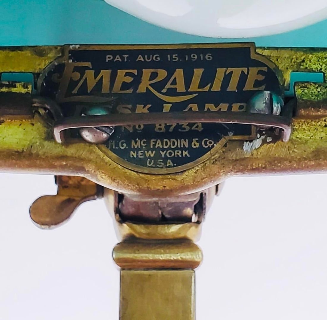 Vintage McFaddin & Co. Emeralite Bankers Desk Lamp No. 8734 - 4