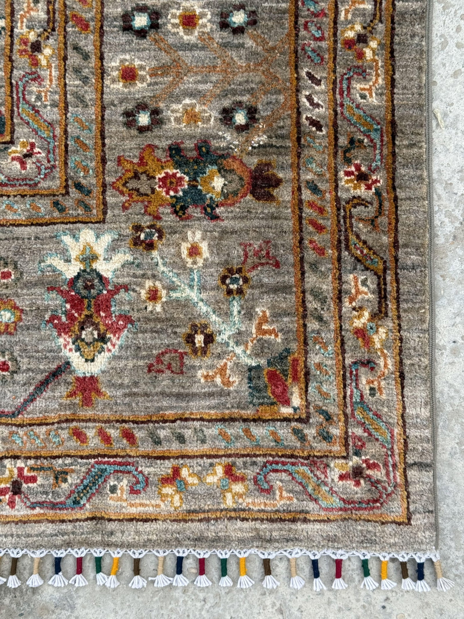 Sultanabad Design Area Rug, Hand-Knotted Wool, 8x10, Gray & Rust - 4